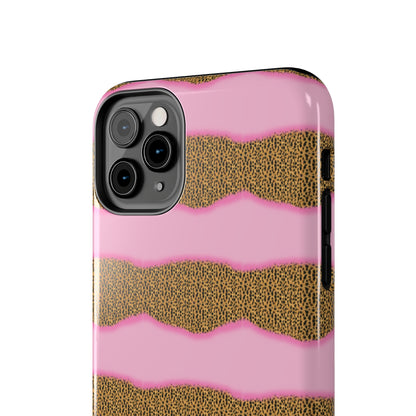 Girly Cheetah Wave Design Phone Case- Lightweight, Impact Resistant Cover for iPhone 6, 6s, 12, 13, 14, 15