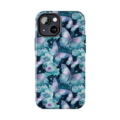 Blue and Purple Butterflies Digital print Design Tough Phone Case compatible with a large variety of iPhone models, Gift, Phone Case