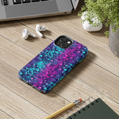 3D Bubble Print Pattern Design Tough Phone Case compatible with a large variety of iPhone models, Phone Case, Gift