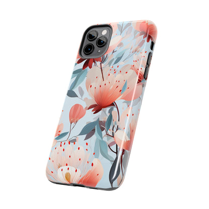 Red Flowers Digital print Design Tough Phone Case compatible with a large variety of iPhone models, Gift, Phone Case