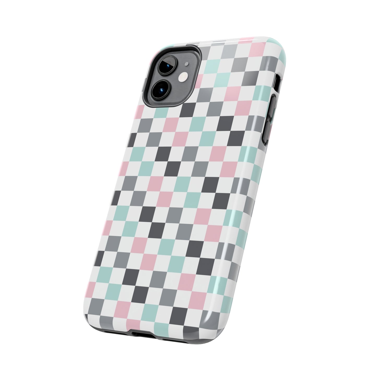 Multicolor Checkerboard print design Tough Phone Case compatible with a large variety of iphone models