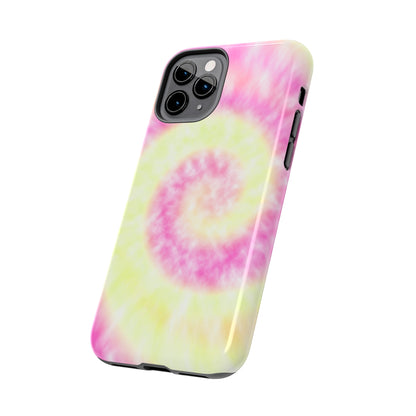 Pink and Yellow Tie Dye Design Phone Case- Lightweight, Impact Resistant Cover for iPhone 6, 6s, 12, 13, 14, 15