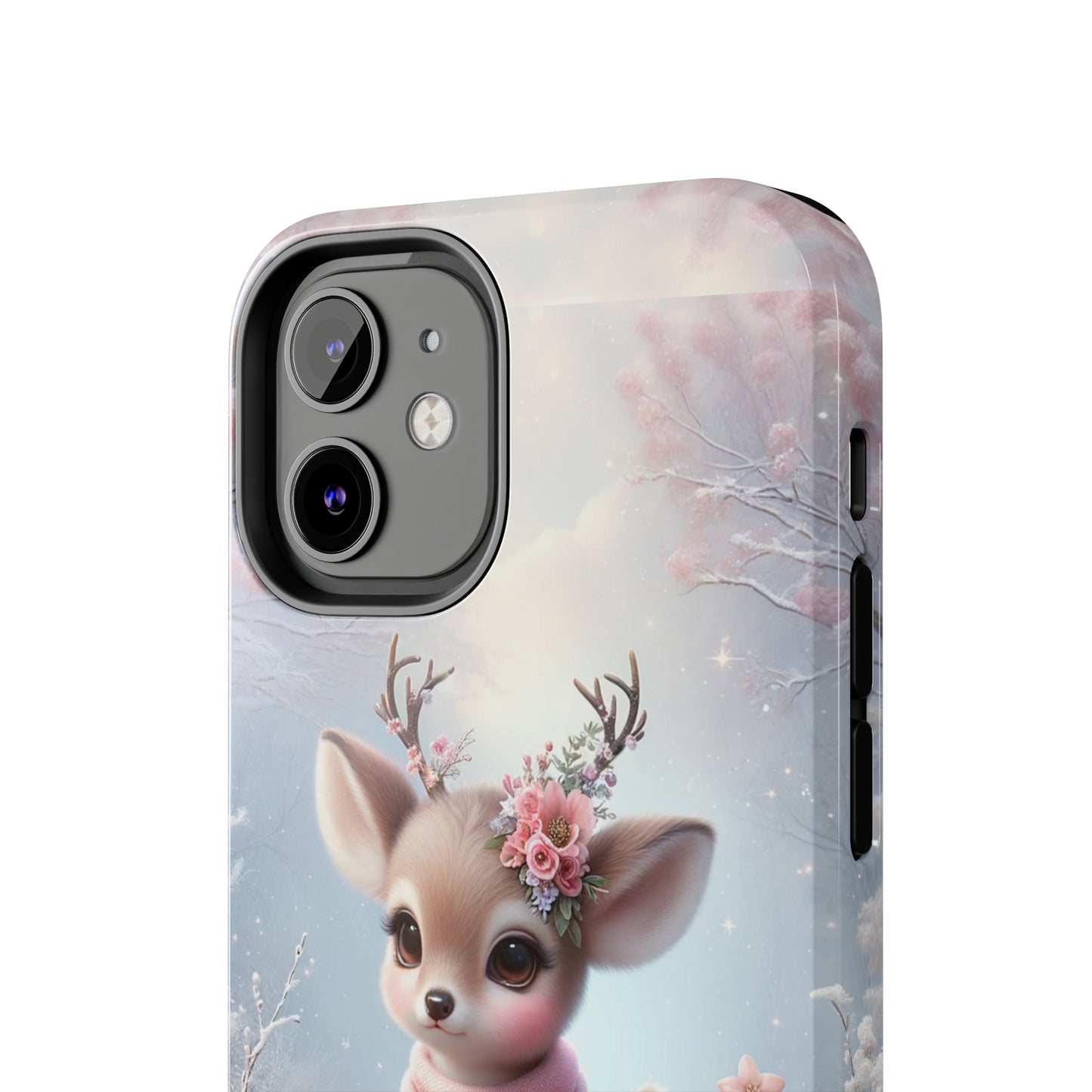 Cute Deer Winter Scene Pattern Design Tough Phone Case compatible with a large variety of iPhone models, Gift, Phone Case