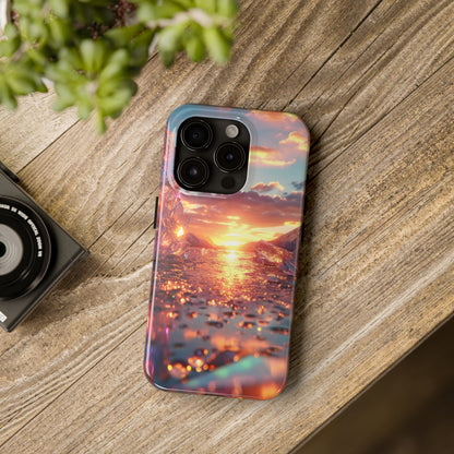 Abstract Sunrise Crystal Design Tough Phone Case