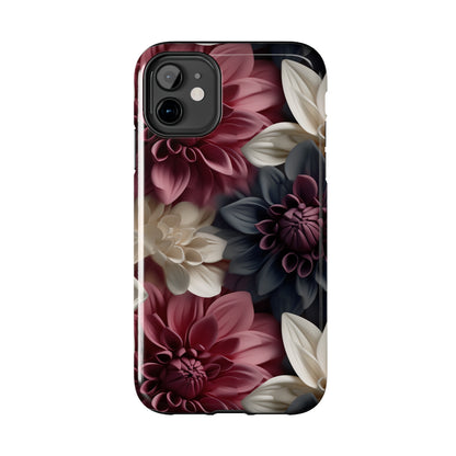 Elegant Dahlias design Tough Phone Case compatible with a large variety of iPhone models, Birthday Gift, Phone Case