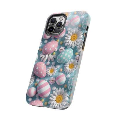 Easter Eggs and Daisies Digital print Design Tough Phone Case compatible with a large variety of iPhone models, Gift, Phone Case