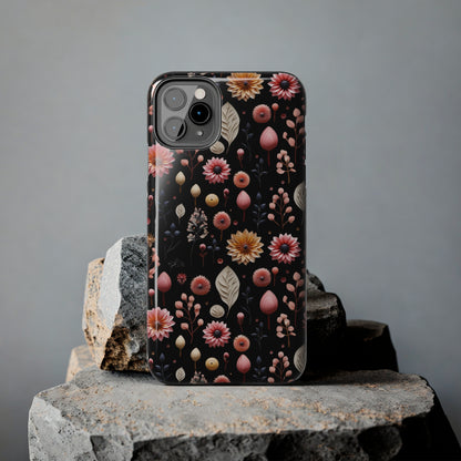 Floating Flowers print design Tough Phone Case compatible with a large variety of iphone models