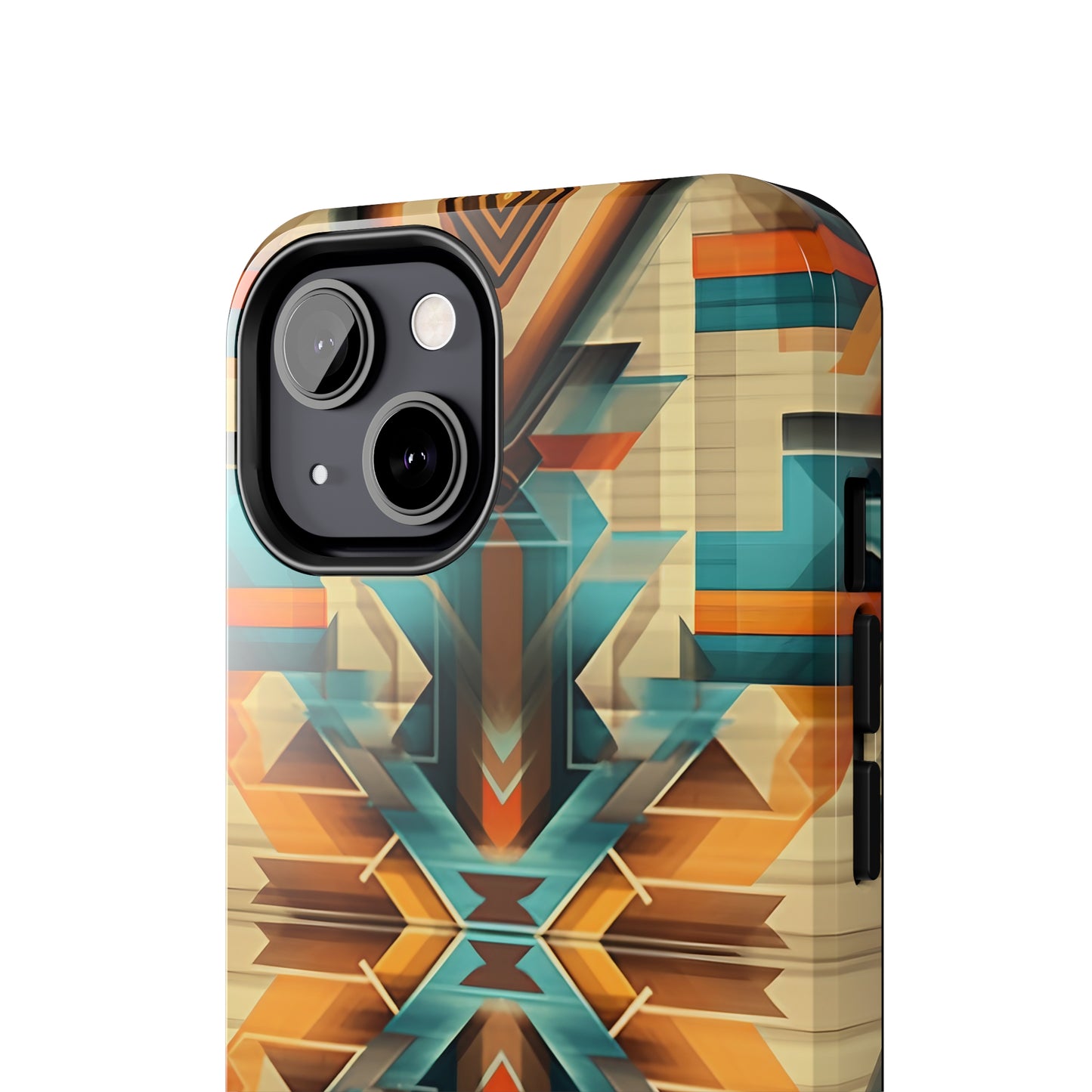 Beautiful Blue and Cream Native American Pattern Design Tough Phone Case compatible with a large variety of iPhone models, Gift, Phone Case