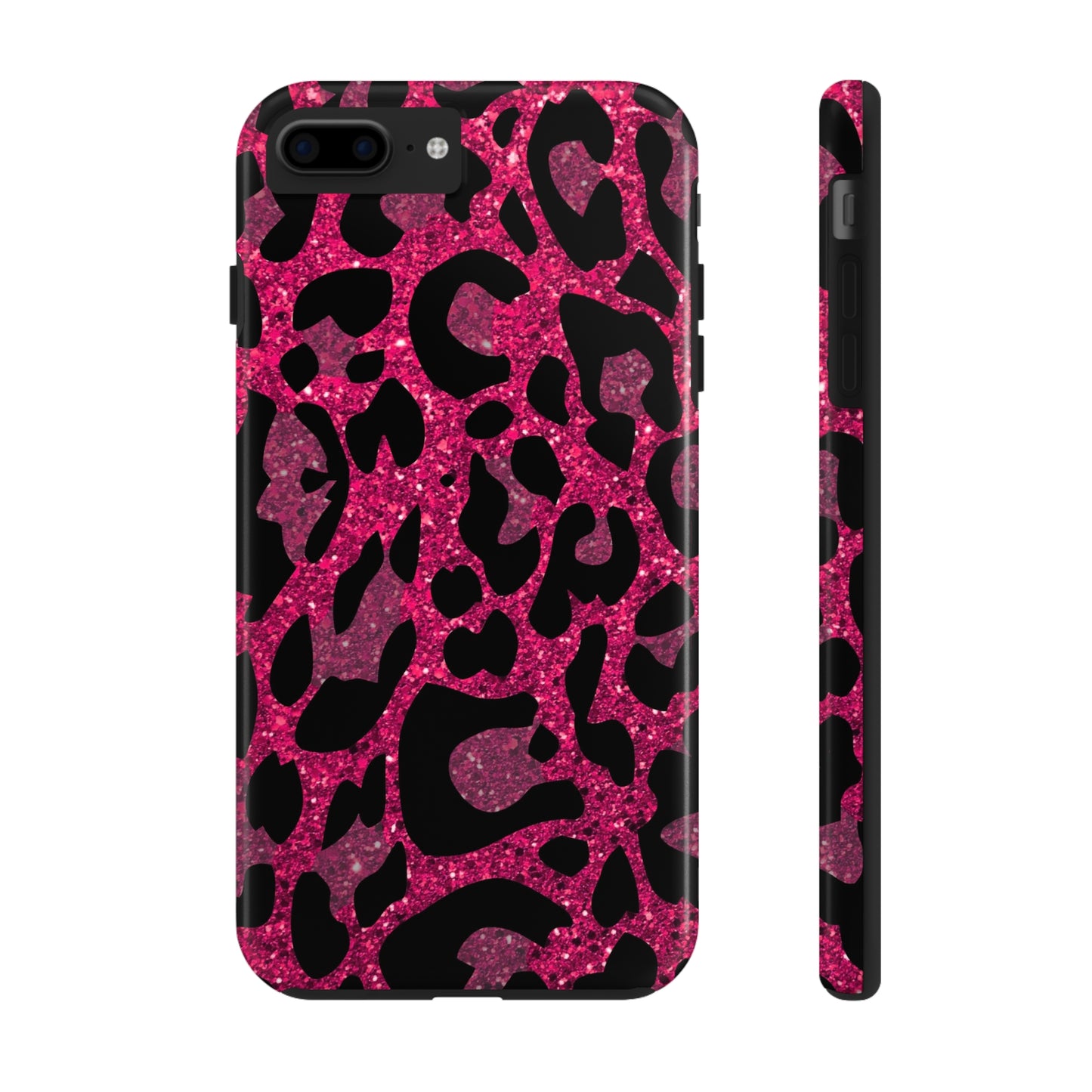 Pink and Black Leopard Design Phone Case- Lightweight, Impact Resistant Cover for iPhone 6, 6s, 12, 13, 14, 15