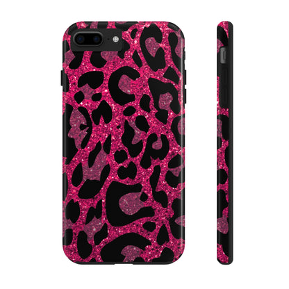 Pink and Black Leopard Design Phone Case- Lightweight, Impact Resistant Cover for iPhone 6, 6s, 12, 13, 14, 15