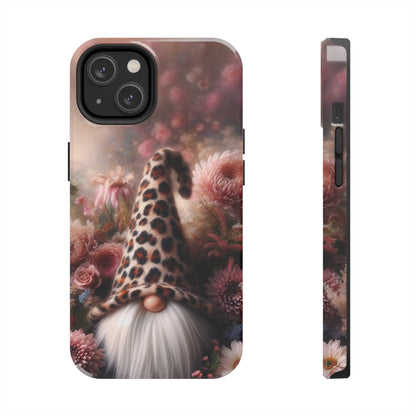 Leopard Print Fantasy Gnome Design Phone Case- Lightweight, Impact Resistant Cover for iPhone 6, 6s, 12, 13, 14, 15