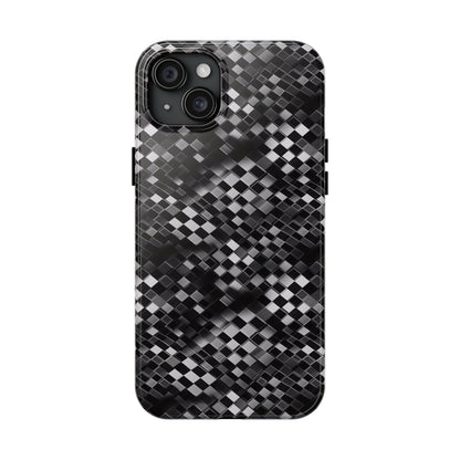 3D Checkerboard Print Pattern Design Tough Phone Case compatible with a large variety of iPhone models, Phone Case, Gift