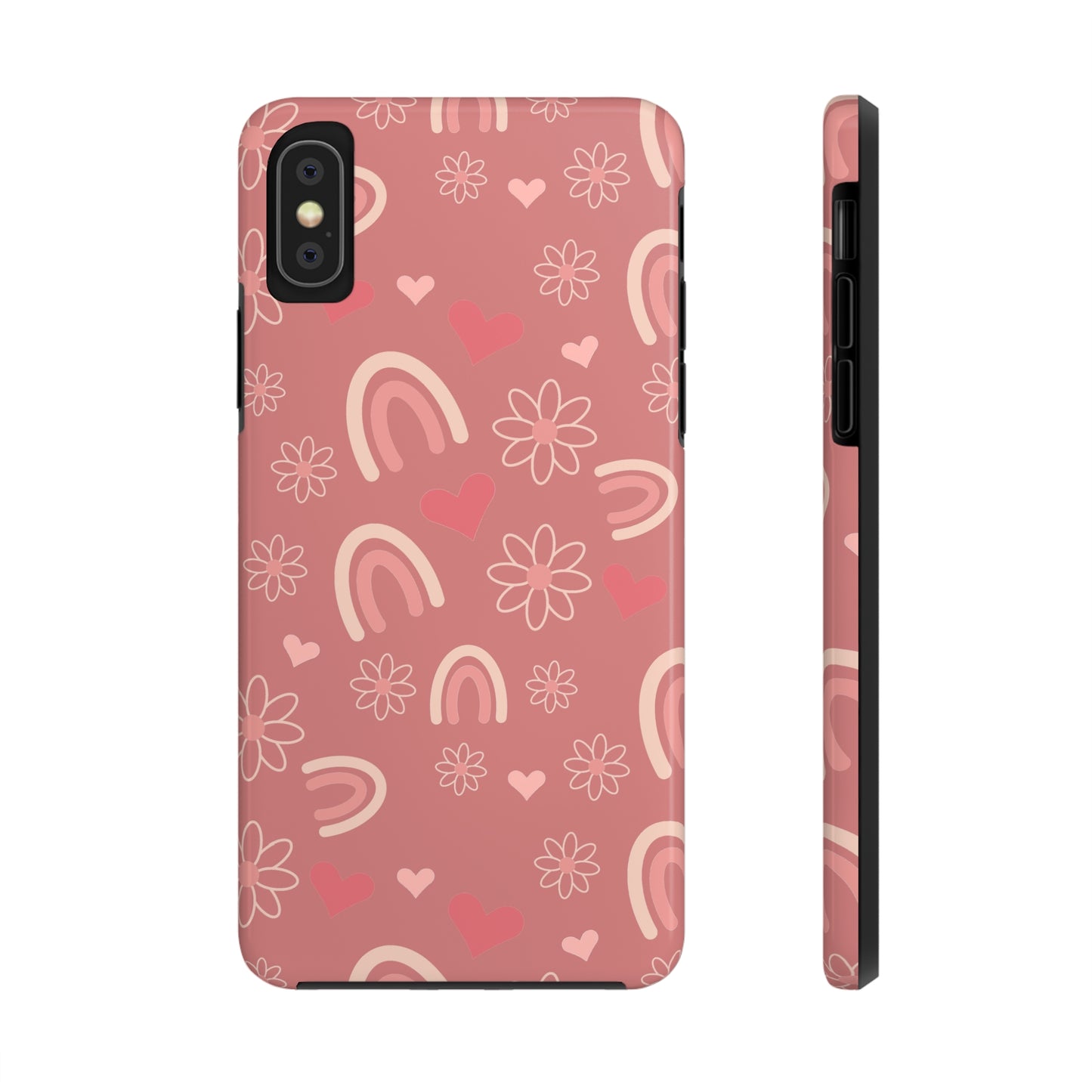 Daisy and Mauve Boho Rainbow print Design Tough Phone Case compatible with a large variety of iPhone models, Gift, Phone Case