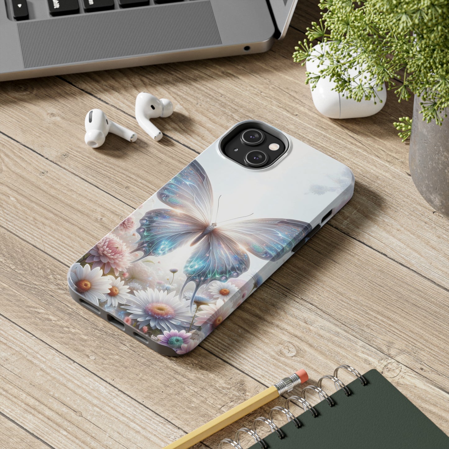 Fantasy Butterfly and Floral design Tough Phone Case compatible with a large variety of iphone models