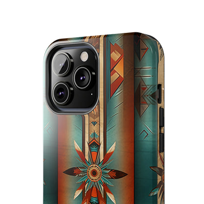 Beautiful Blue Native American Pattern Design Tough Phone Case compatible with a large variety of iPhone models, Gift, Phone Case