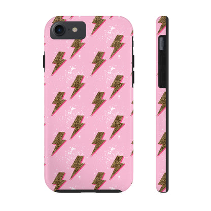 Cheetah Print Lightning Bolts Design Phone Case- Lightweight, Impact Resistant Cover for iPhone 6, 6s, 12, 13, 14, 15