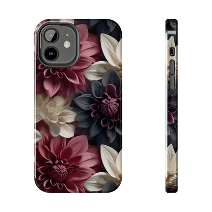 Elegant Dahlias design Tough Phone Case compatible with a large variety of iPhone models, Birthday Gift, Phone Case