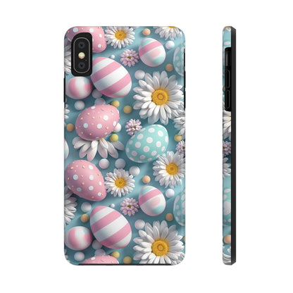 Easter Eggs and Daisies Digital print Design Tough Phone Case compatible with a large variety of iPhone models, Gift, Phone Case