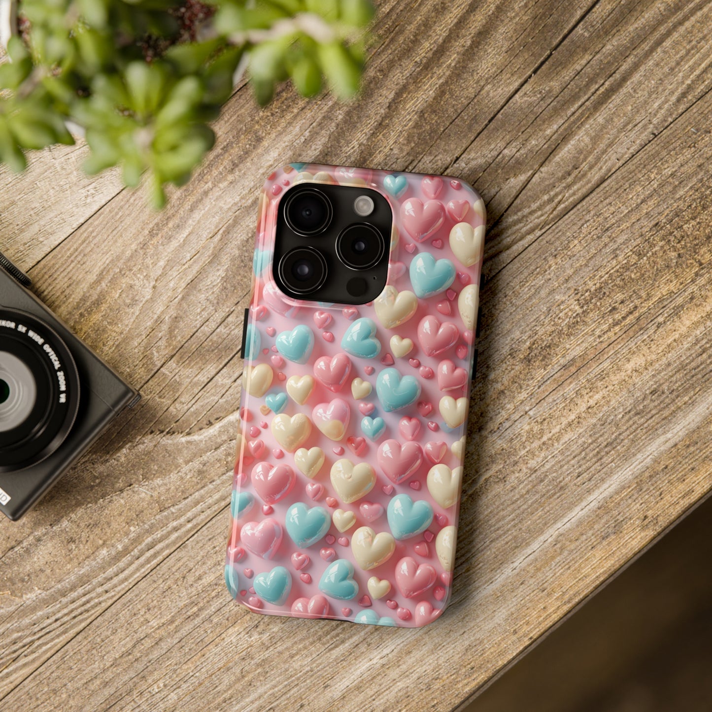 Valentine's Candy Hearts Pattern Design Tough Phone Case compatible with a large variety of iPhone models, Gift, Phone Case