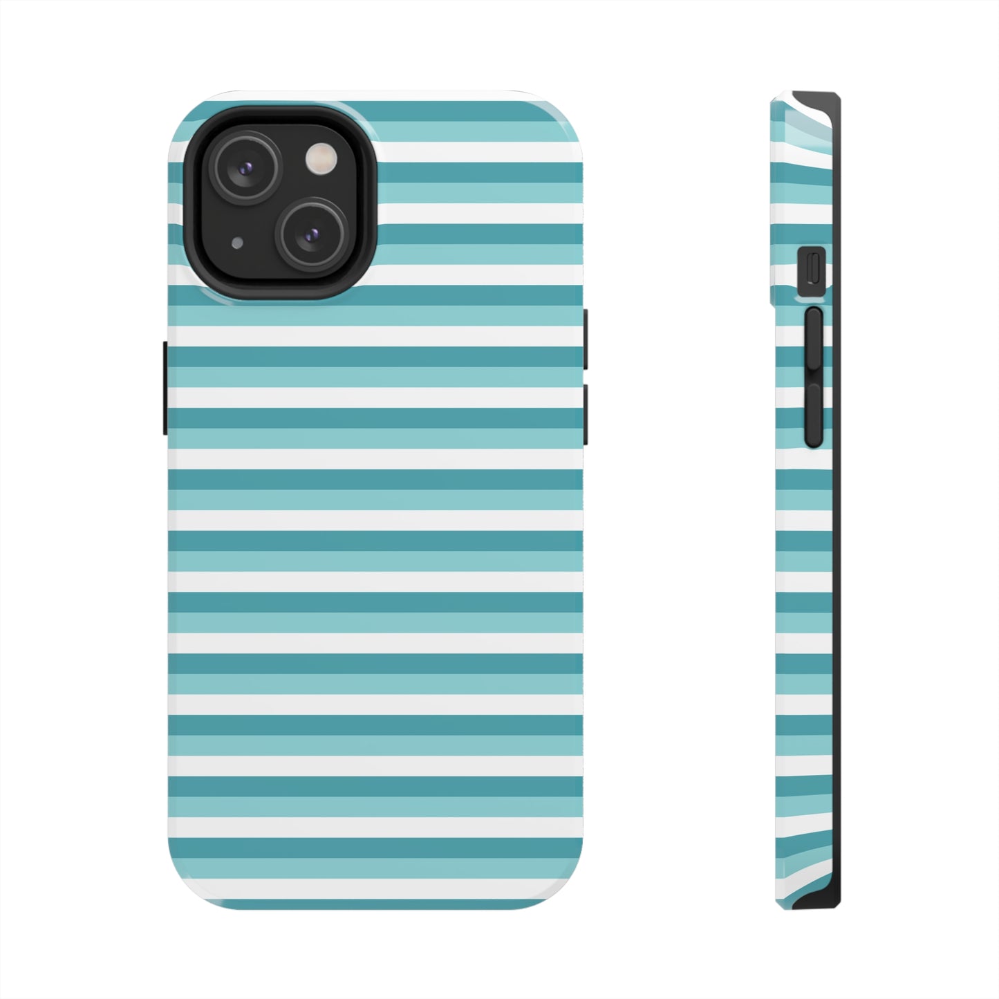 Blue and White Girly Stripe print Design Tough Phone Case compatible with a large variety of iPhone models, Gift, Phone Case