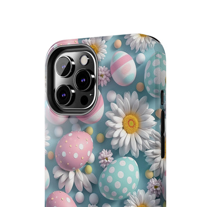 Easter Eggs and Daisies Digital print Design Tough Phone Case compatible with a large variety of iPhone models, Gift, Phone Case