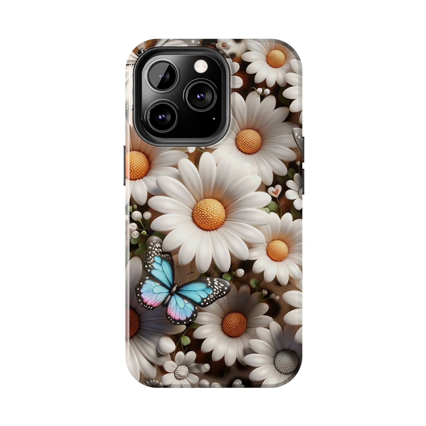 Butterflies, Leopard Print & Daisies Digital print Design Tough Phone Case compatible with a large variety of iPhone models,Gift, Phone Case