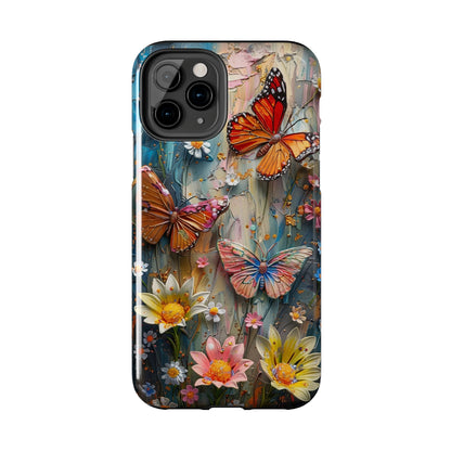 Butterfly Floral Art iPhone Case, Vibrant Nature-Inspired Protective Phone Cover compatible with a large variety of iPhone models, Phone Case, Gift