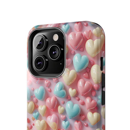 Valentine's Candy Hearts Pattern Design Tough Phone Case compatible with a large variety of iPhone models, Gift, Phone Case