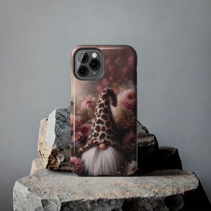 Leopard Print Fantasy Gnome Design Phone Case- Lightweight, Impact Resistant Cover for iPhone 6, 6s, 12, 13, 14, 15