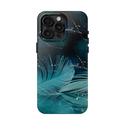 Dreamy Blue Feather design Tough Phone Case compatible with a large variety of iPhone models, Gift, Phone