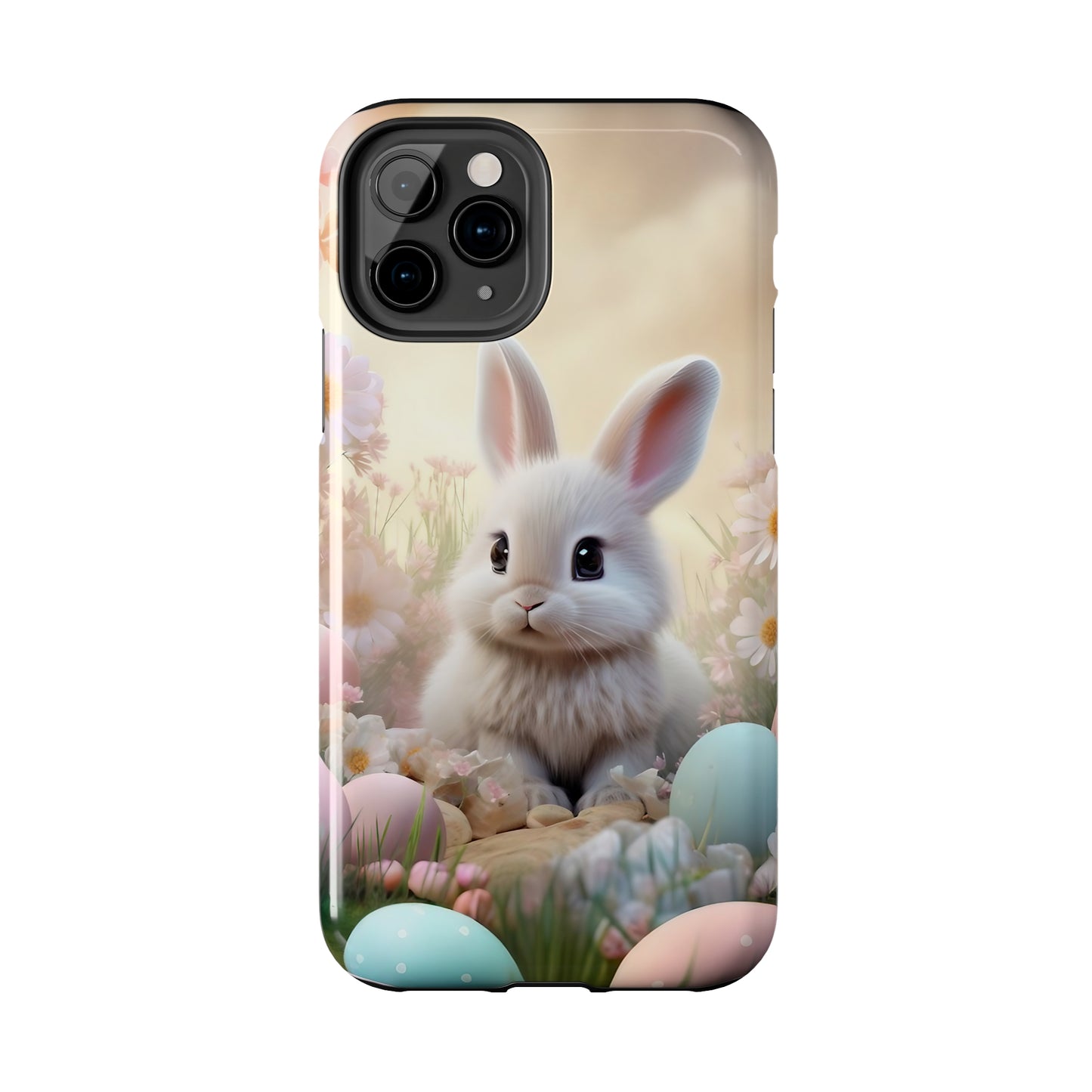 Cute Easter Bunny Pattern Design Tough Phone Case compatible with a large variety of iPhone models, Gift, Phone Case