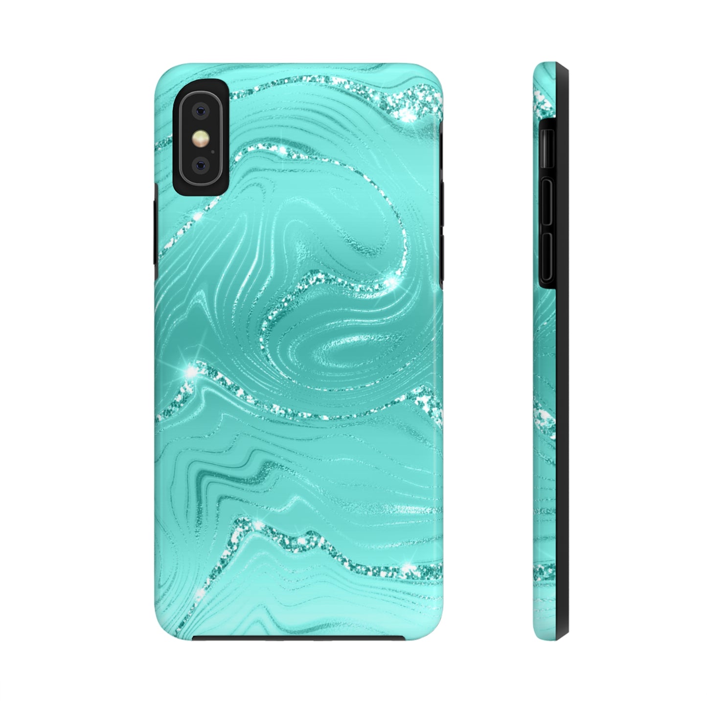 Marbled Turquoise Design Tough Phone Case compatible with a large variety of phone models, Gift, Phone Case