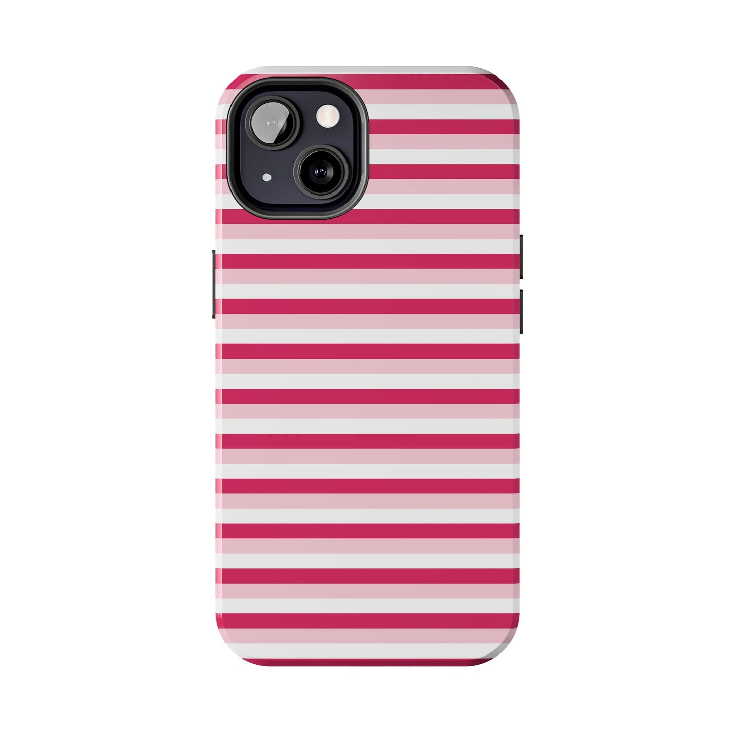 Pink and White Girly Stripe print Design Tough Phone Case compatible with a large variety of iPhone models, Gift, Phone Case