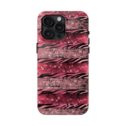 Pink Tiger Design Tough Phone Case compatible with a large variety of phone models, Gift, Phone Case