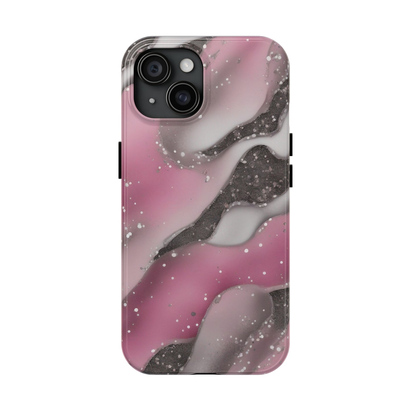 Waves of Pink and Black Pattern print design Tough Phone Case compatible with a large variety of phone models, Phone Case