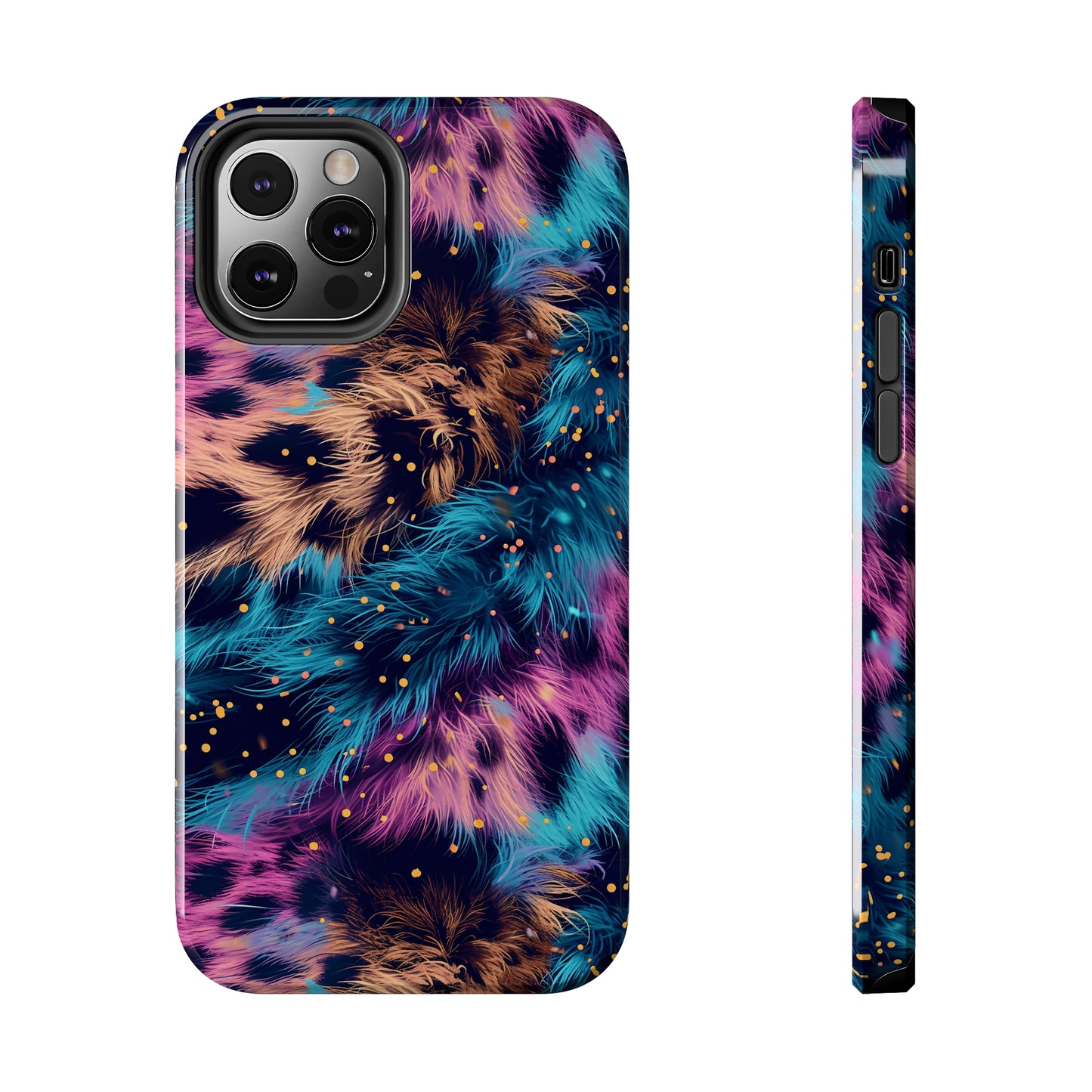 Multicolor unique leopard Pattern Design Tough Phone Case compatible with a large variety of iPhone models, Gift, Phone Case