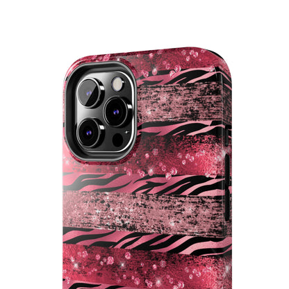 Pink Tiger Design Tough Phone Case compatible with a large variety of phone models, Gift, Phone Case