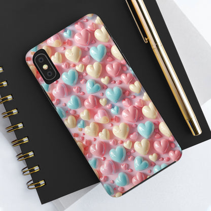 Valentine's Candy Hearts Pattern Design Tough Phone Case compatible with a large variety of iPhone models, Gift, Phone Case