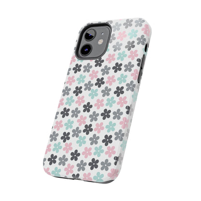 Pastel Groovy Flowers print design Tough Phone Case compatible with a large variety of iphone models