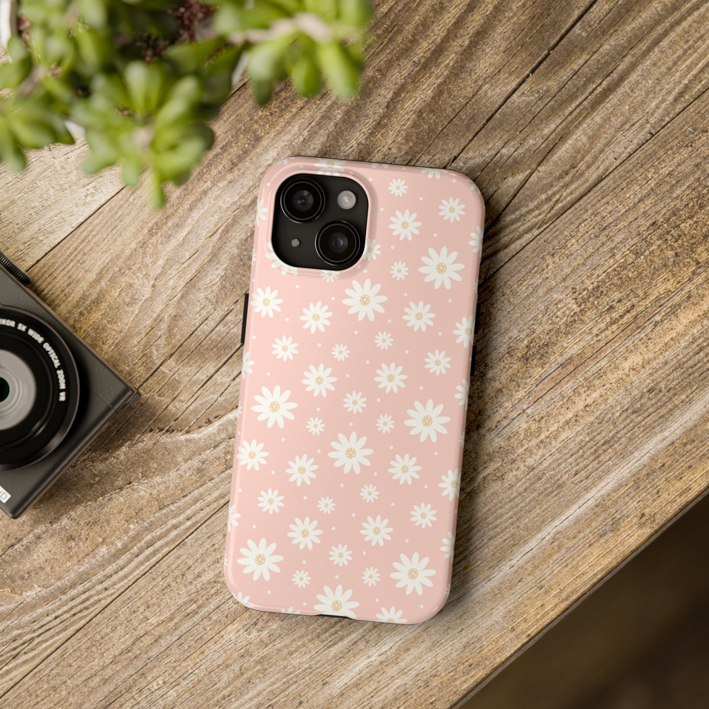 Cute Minimalist Flowers and Polka Dots Digital print Design Tough Phone Case compatible with a large variety of iPhone models, Gift, Phone Case