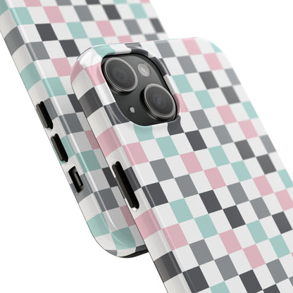 Multicolor Checkerboard print design Tough Phone Case compatible with a large variety of iphone models