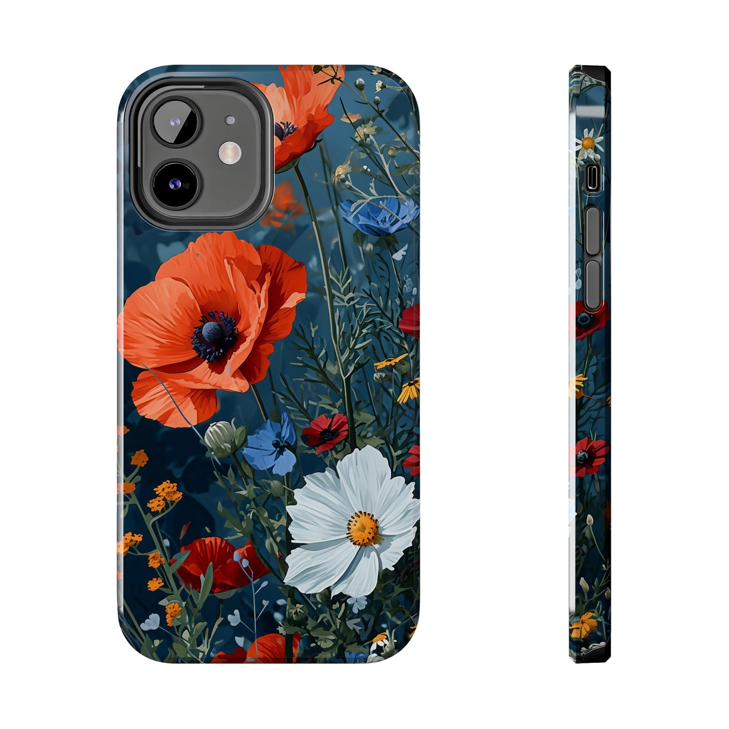 Wildflowers Vibrant Tones Digital print Design Tough Phone Case compatible with a large variety of iPhone models, Gift, Phone Case