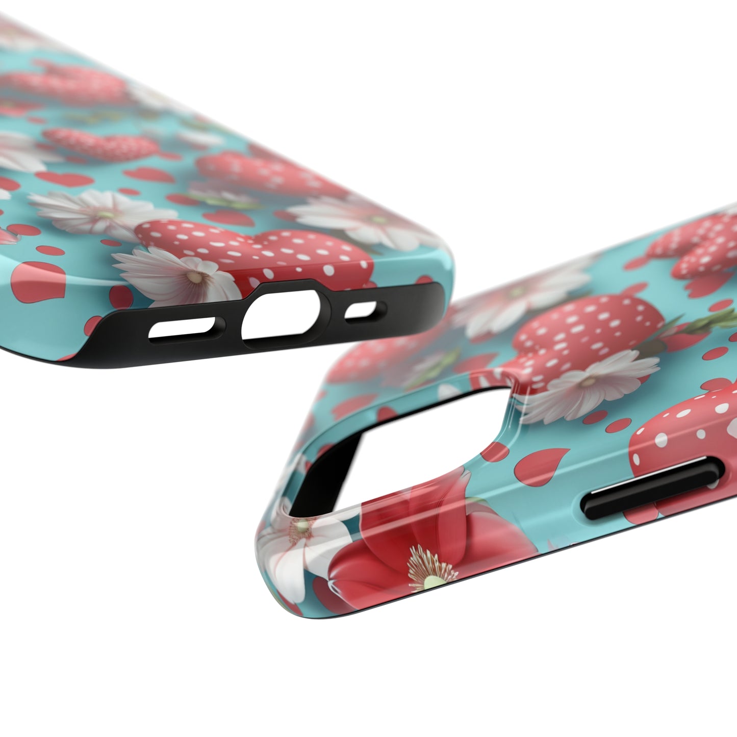 Polka Dot Hearts Digital print Design Tough Phone Case compatible with a large variety of iPhone models, Gift, Phone Case