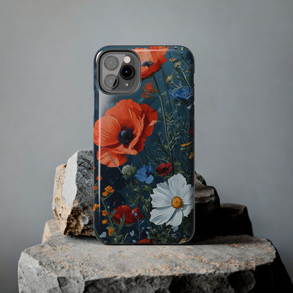 Wildflowers Vibrant Tones Digital print Design Tough Phone Case compatible with a large variety of iPhone models, Gift, Phone Case