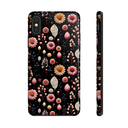 Floating Flowers print design Tough Phone Case compatible with a large variety of iphone models