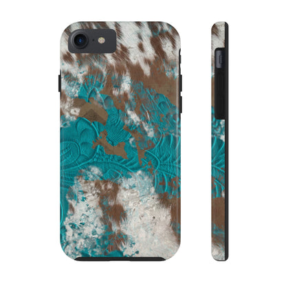 Western Cow Print Design  Phone Case- Lightweight, Impact Resistant Cover for iPhone 6, 6s, 12, 13, 14, 15