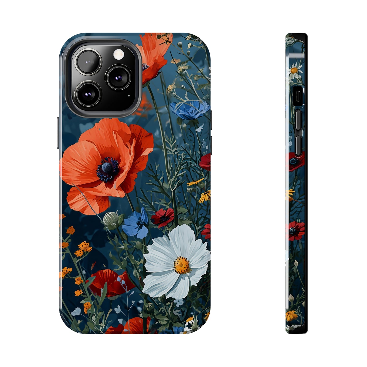 Wildflowers Vibrant Tones Digital print Design Tough Phone Case compatible with a large variety of iPhone models, Gift, Phone Case