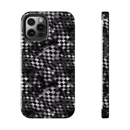 3D Checkerboard Print Pattern Design Tough Phone Case compatible with a large variety of iPhone models, Phone Case, Gift