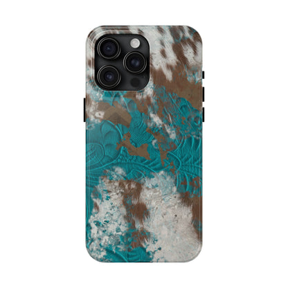 Western Cow Print Design  Phone Case- Lightweight, Impact Resistant Cover for iPhone 6, 6s, 12, 13, 14, 15