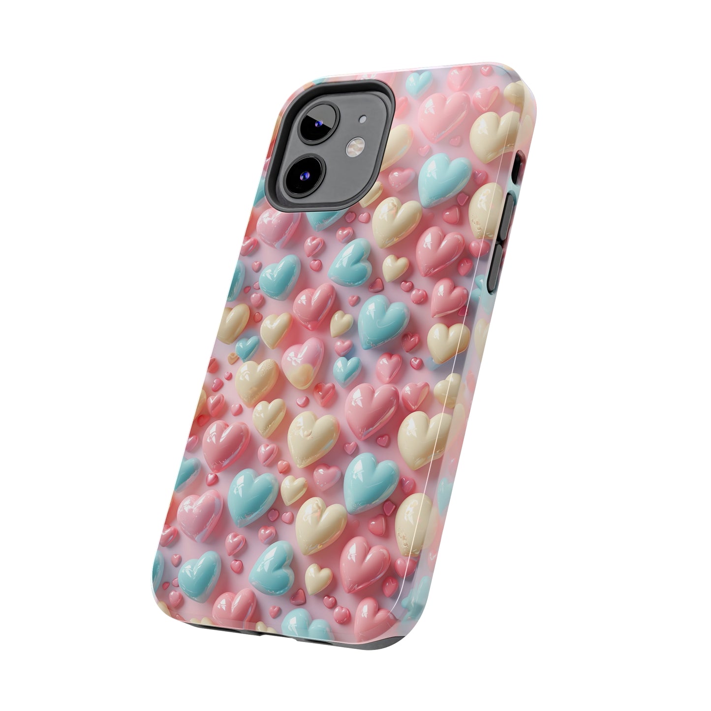 Valentine's Candy Hearts Pattern Design Tough Phone Case compatible with a large variety of iPhone models, Gift, Phone Case